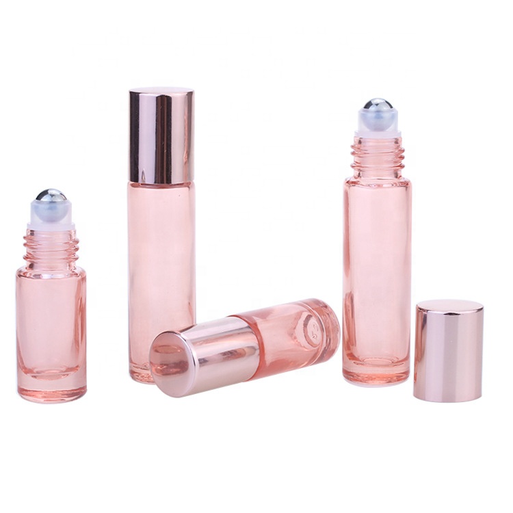 5ml 10ml Rose Gold Cosmetic Packaging Essential Oil Glass Roller Perfume Bottle