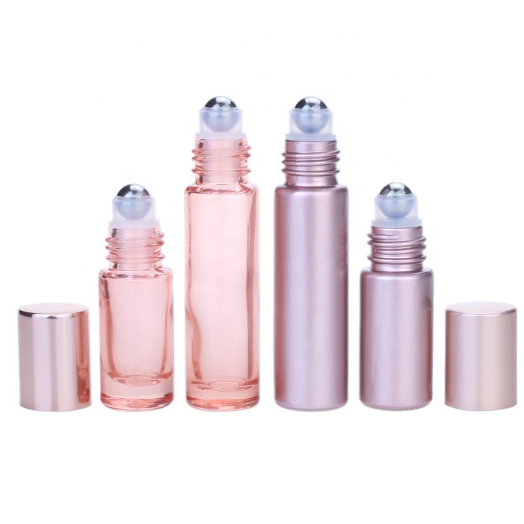 5ml 10ml Rose Gold Cosmetic Packaging Essential Oil Glass Roller Perfume Bottle