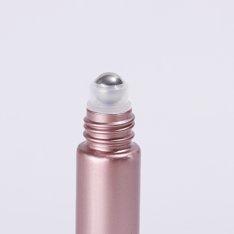 5ml 10ml Rose Gold Glass Roll On Bottle with Stainless Roller Empty Roller Bottle with Rose Gold Cap for Lip Oil Essential Oil