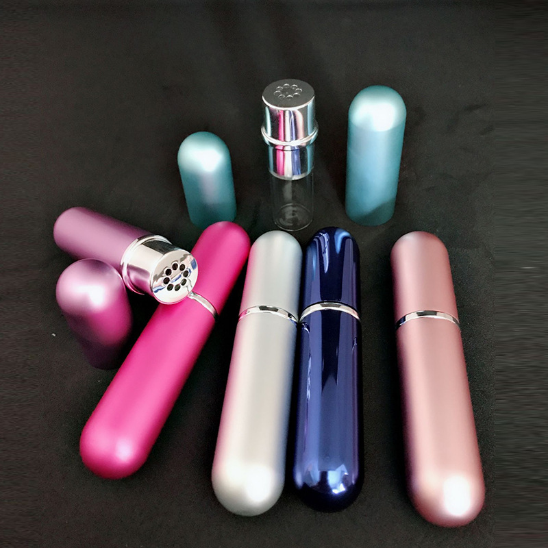 5ml 10ml aluminum perfume glass empty bottle lipstick type aluminum perfume tube cosmetic bottle wholesales
