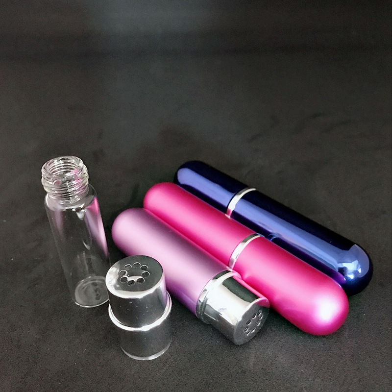 5ml 10ml aluminum perfume glass empty bottle lipstick type aluminum perfume tube cosmetic bottle wholesales