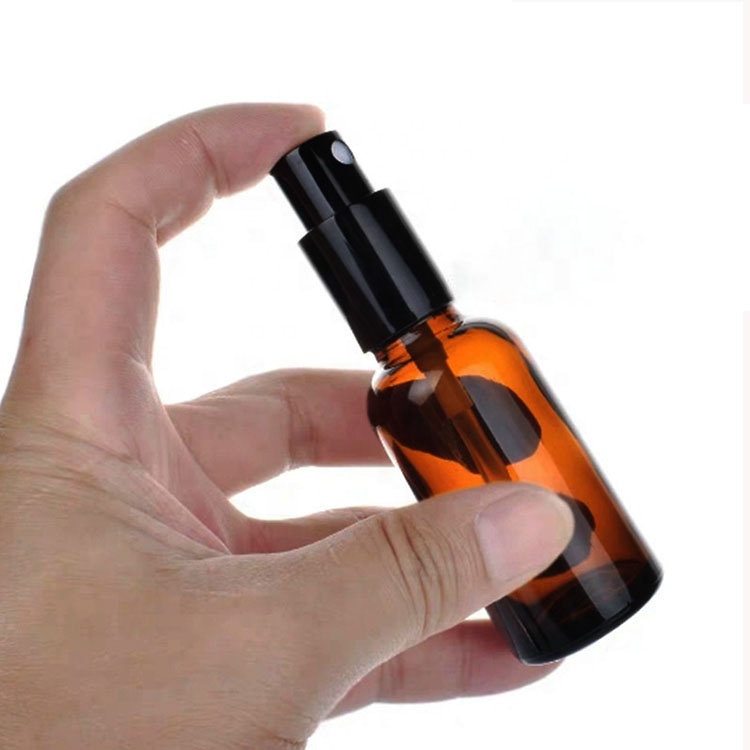 5ml 10ml amber essential oil glass bottle with spray pump cap