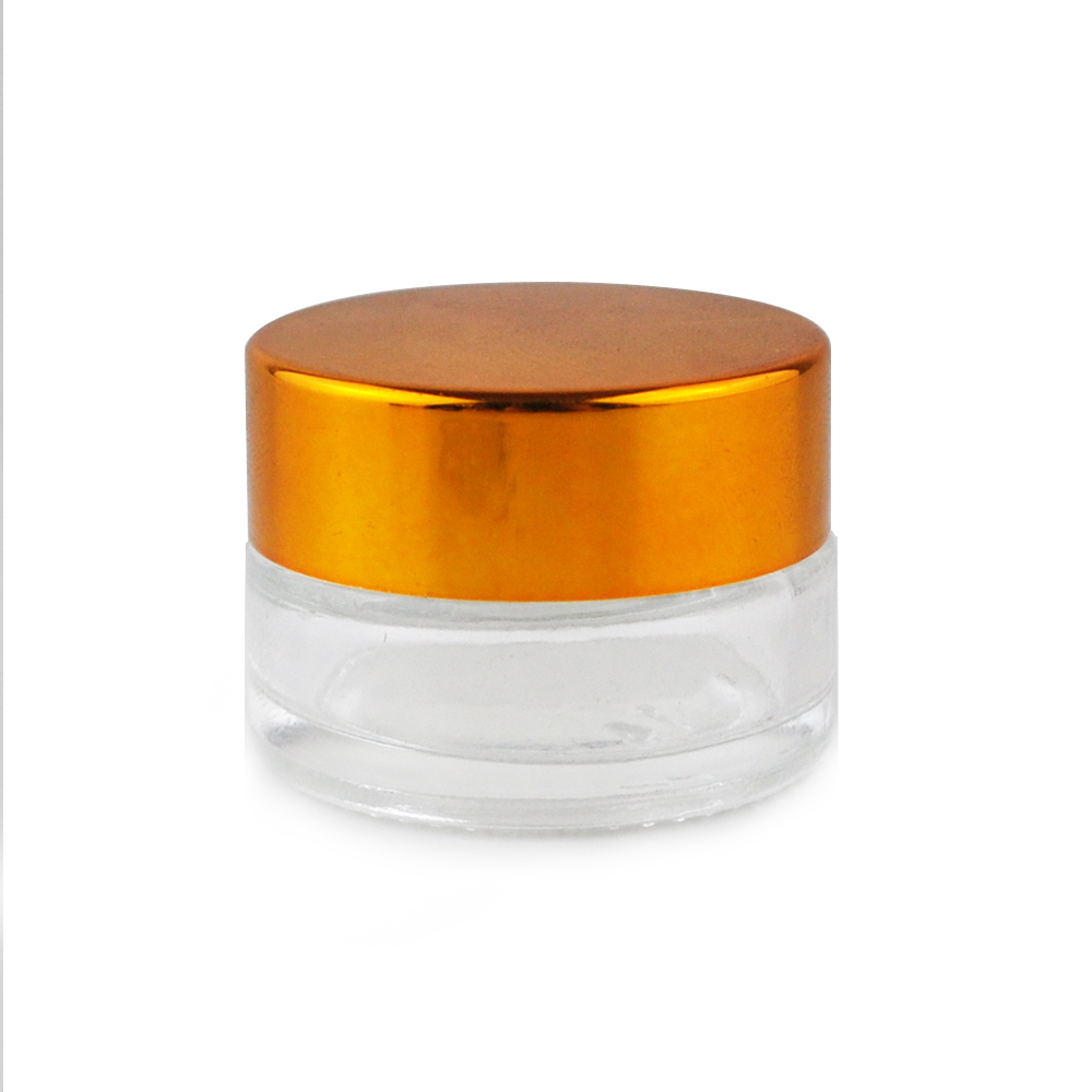 5ml 10ml clear amber frosted glass small cosmetic jar for lip balm