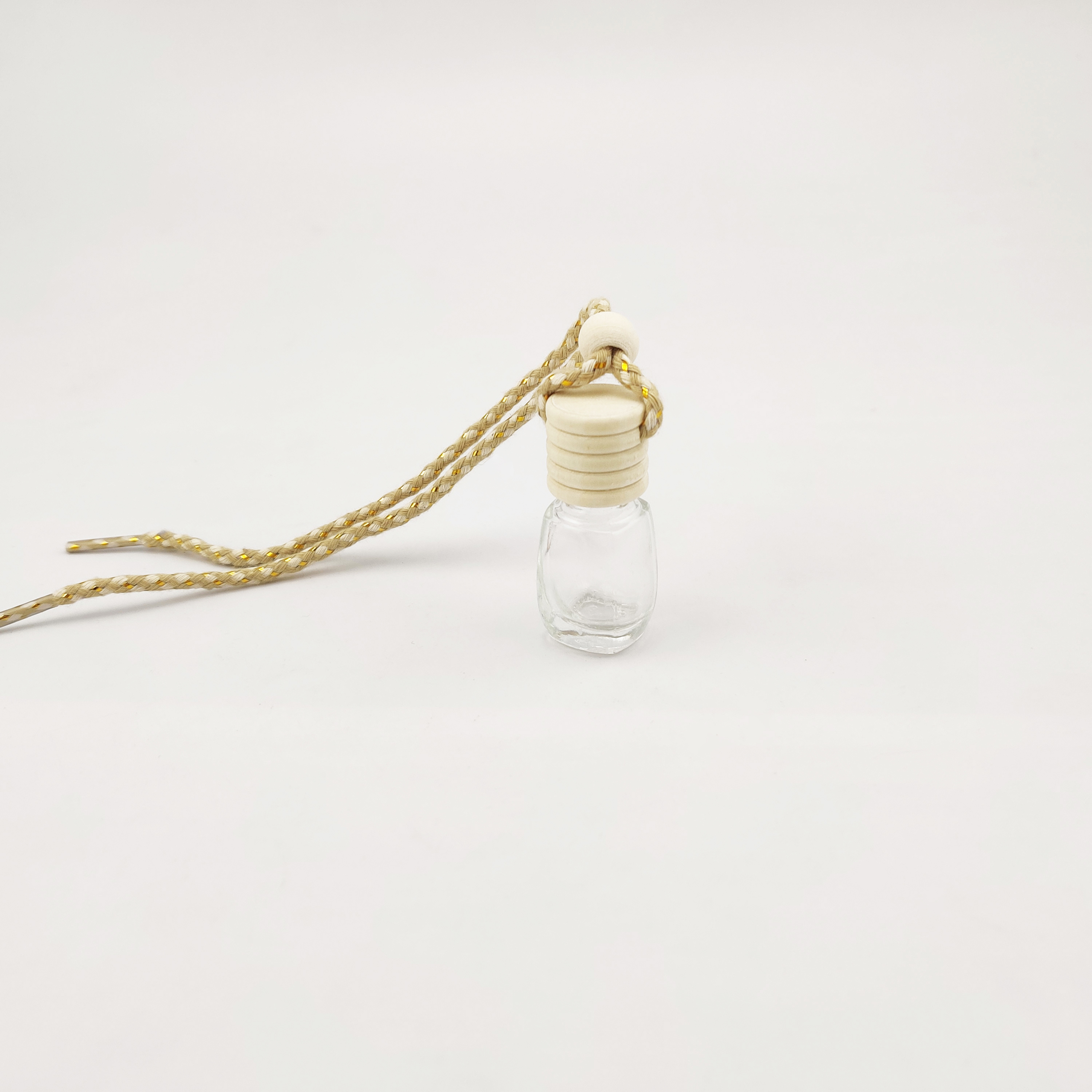 5ml 10ml clear glass bottle  empty car perfume bottle with wooden cap