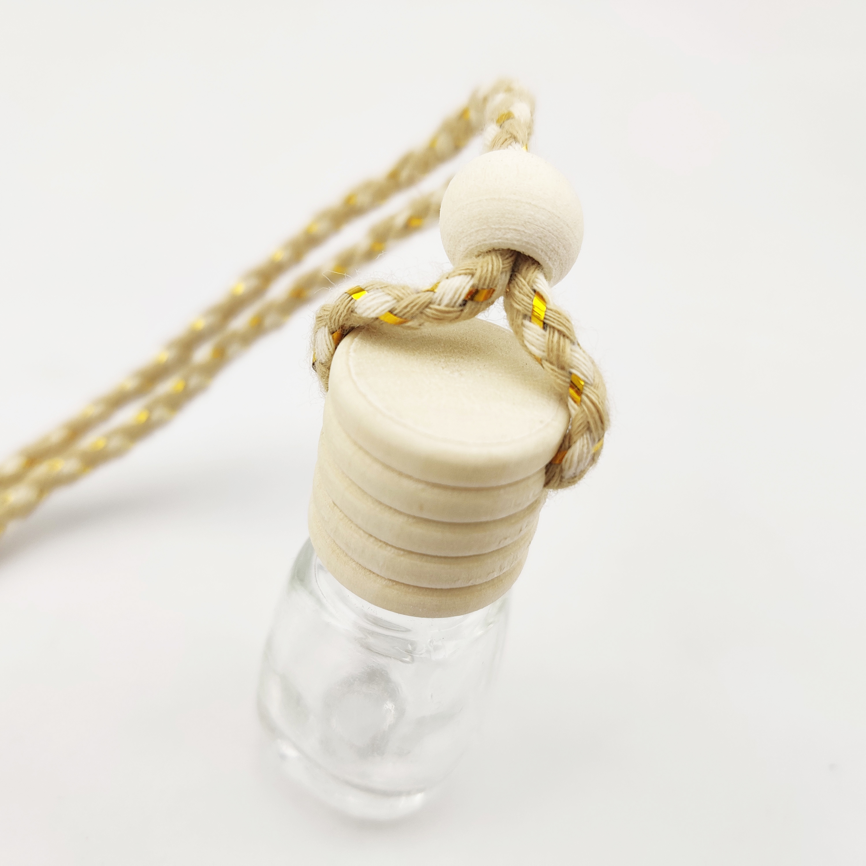 5ml 10ml clear glass bottle empty car perfume bottle with wooden cap