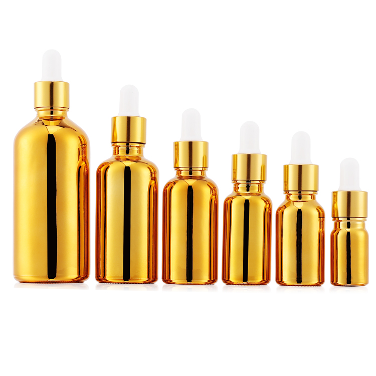 5ml 10ml electroplated silver gold glass dropper bottle wholesale