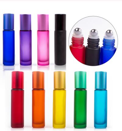 5ml 10ml empty mini matte frosted color glass bottles roller bottles roll on bottle for essential oil wholesale