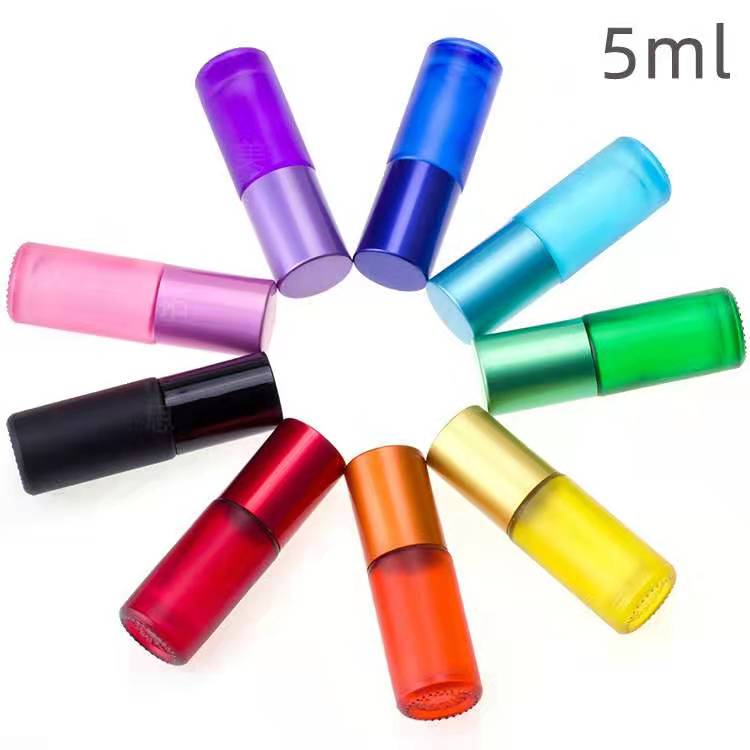 5ml 10ml empty mini matte frosted color glass bottles roller bottles roll on bottle for essential oil wholesale