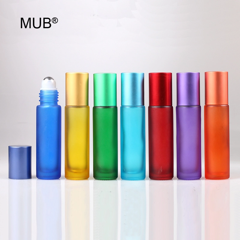 5ml 10ml empty mini matte frosted color glass bottles roller bottles roll on bottle for essential oil wholesale