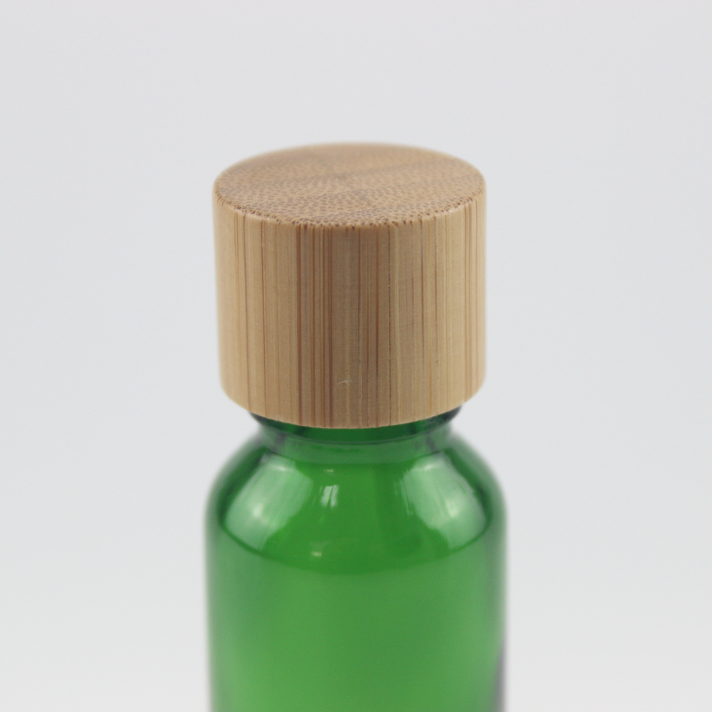 5ml 10ml empty skin care glass bottle with wood bamboo euro dripper lid