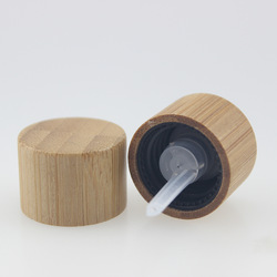 5ml 10ml empty skin care glass bottle with wood bamboo euro dripper lid