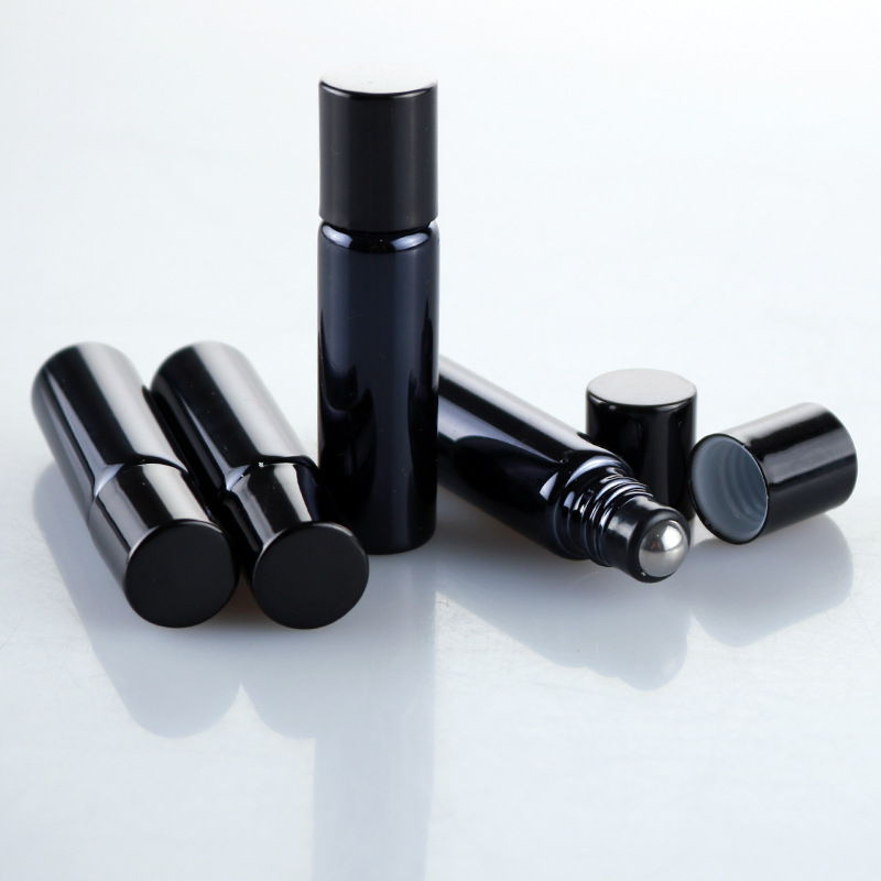 5ml 10ml essential oil roll on bottles 5 ml violet black glass bottle roller ball