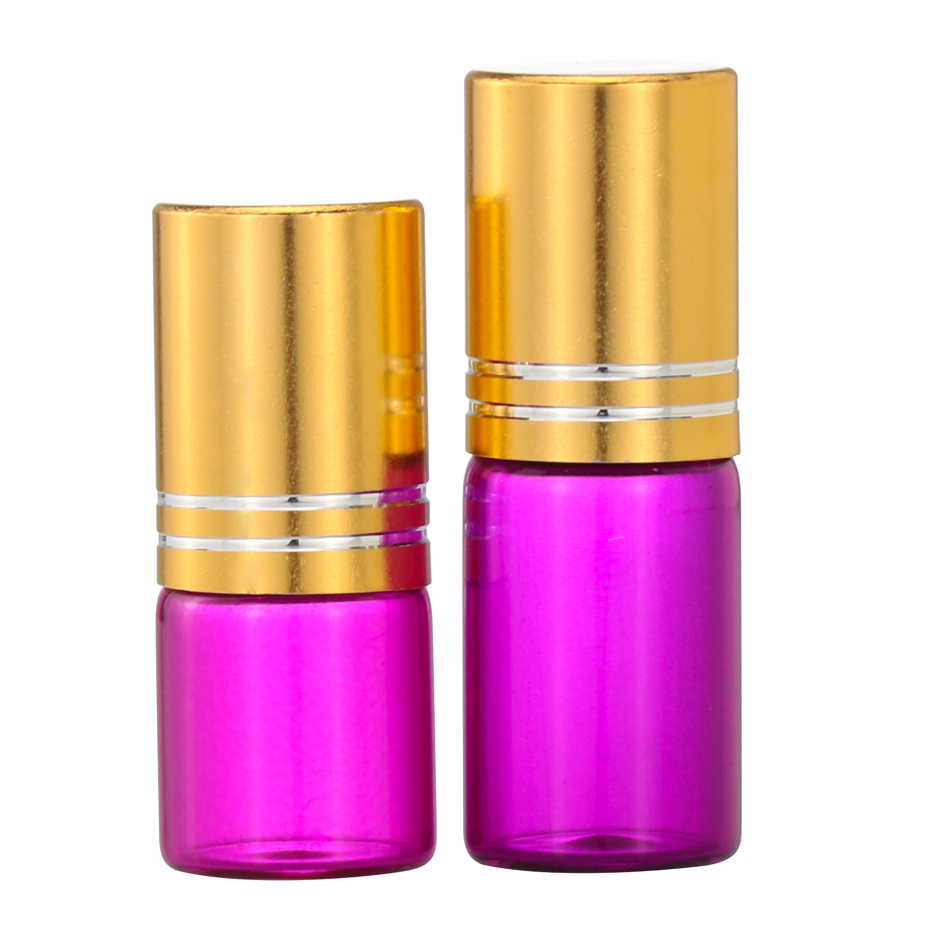 5ml 10ml essential oil roll on thick glass bottle Gradient color metal roller and PP cap