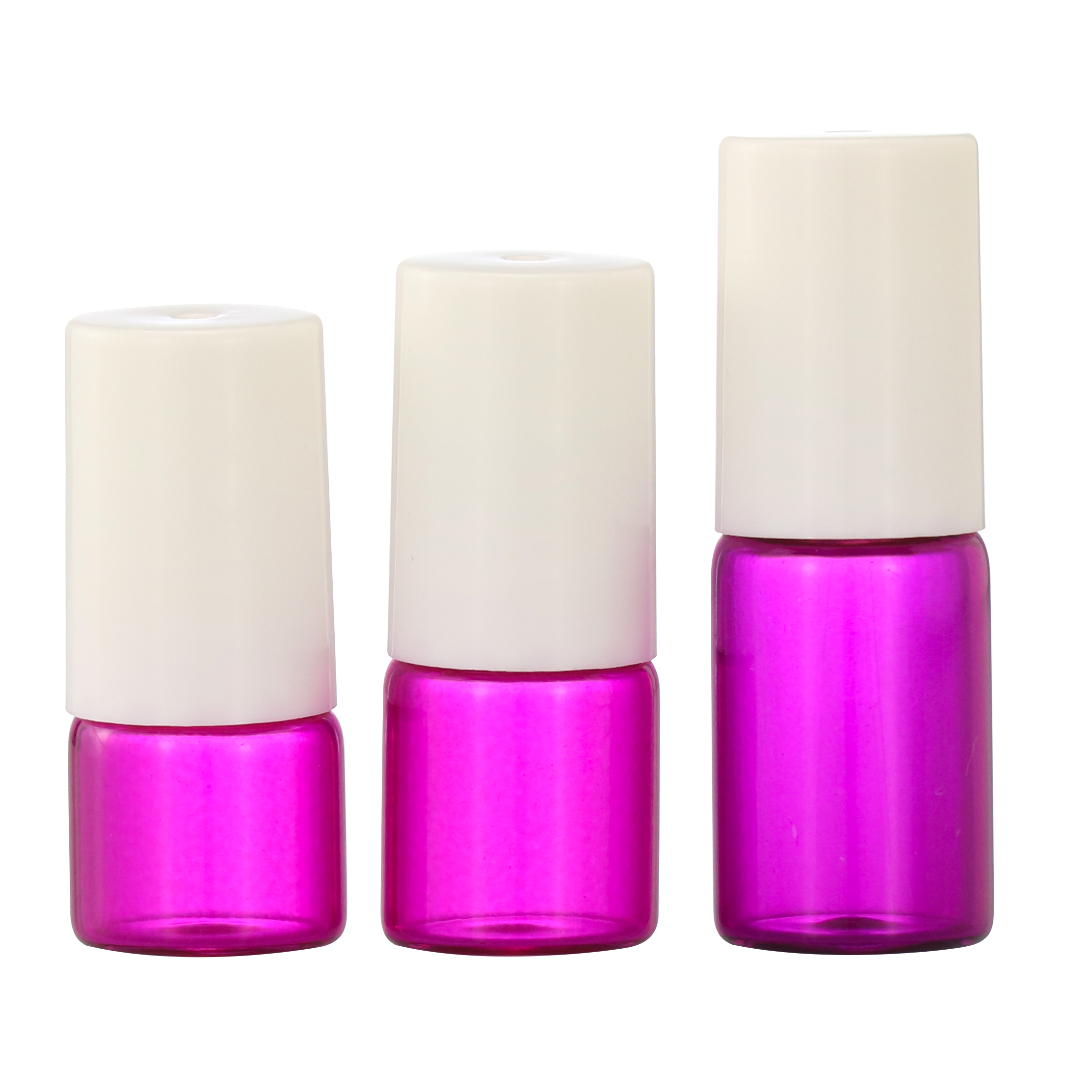 5ml 10ml essential oil roll on thick glass bottle Gradient color metal roller and PP cap