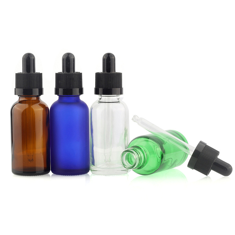 5ml 10ml eye face essential oil cosmetic packaging 30 ml glass dropper bottle for serum with black childproof cap