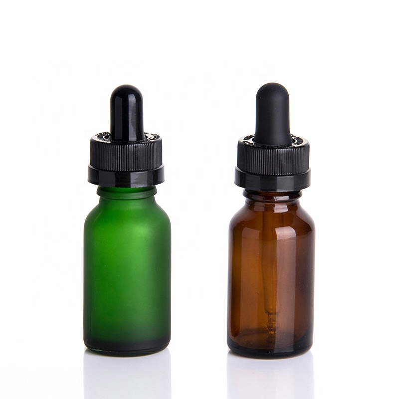 5ml 10ml eye face essential oil cosmetic packaging 30 ml glass dropper bottle for serum with black childproof cap
