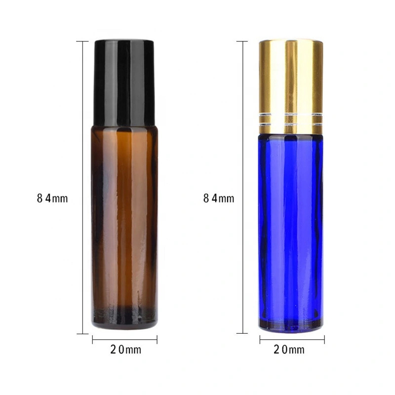 5ml 10ml eye serum essential oil custom opaque 10ml green glass roller bottle with gem stone roller ball