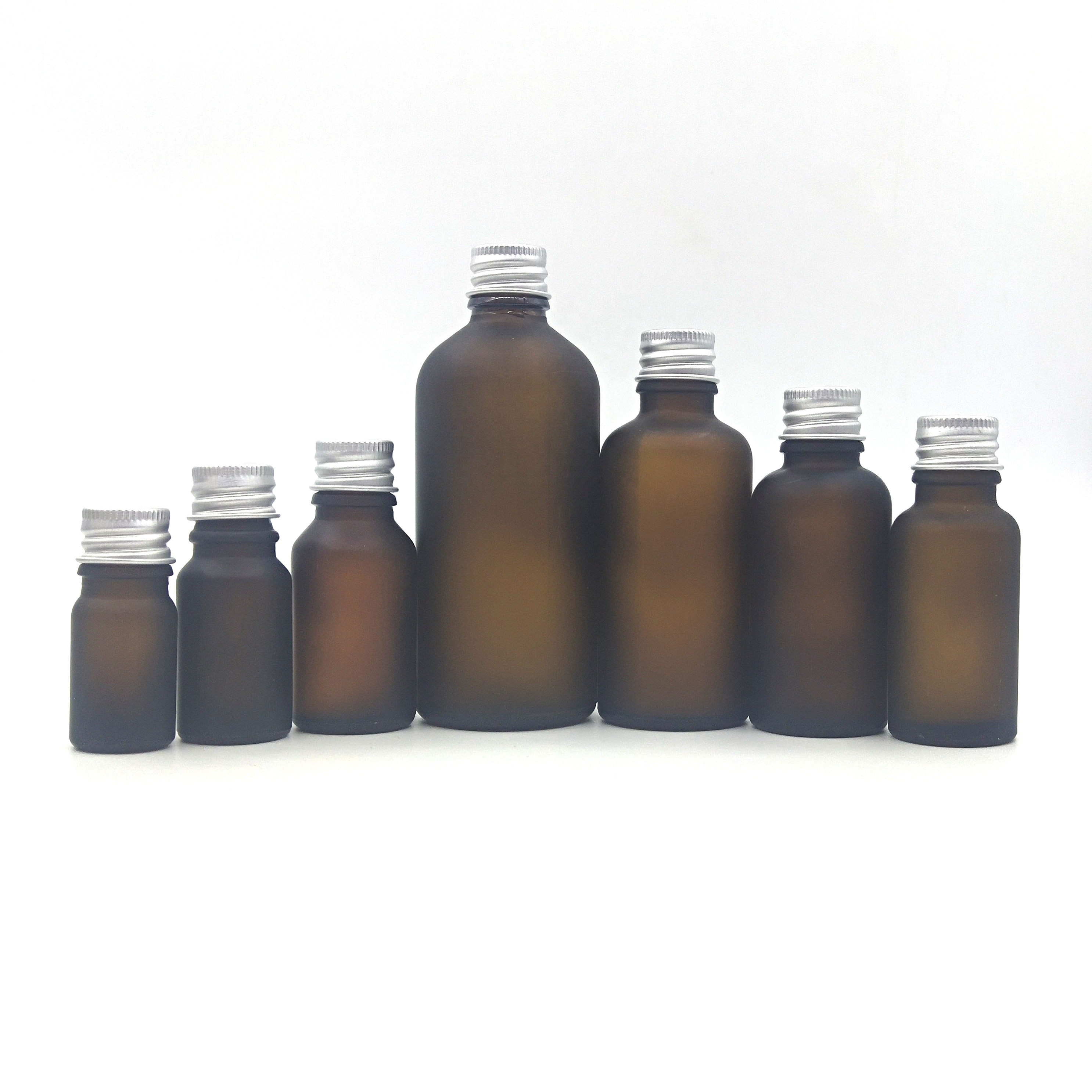 5ml 10ml glass clear/amber essential oil bottle 30 ml 50ml glass  bottle with sliver screw cap for arom