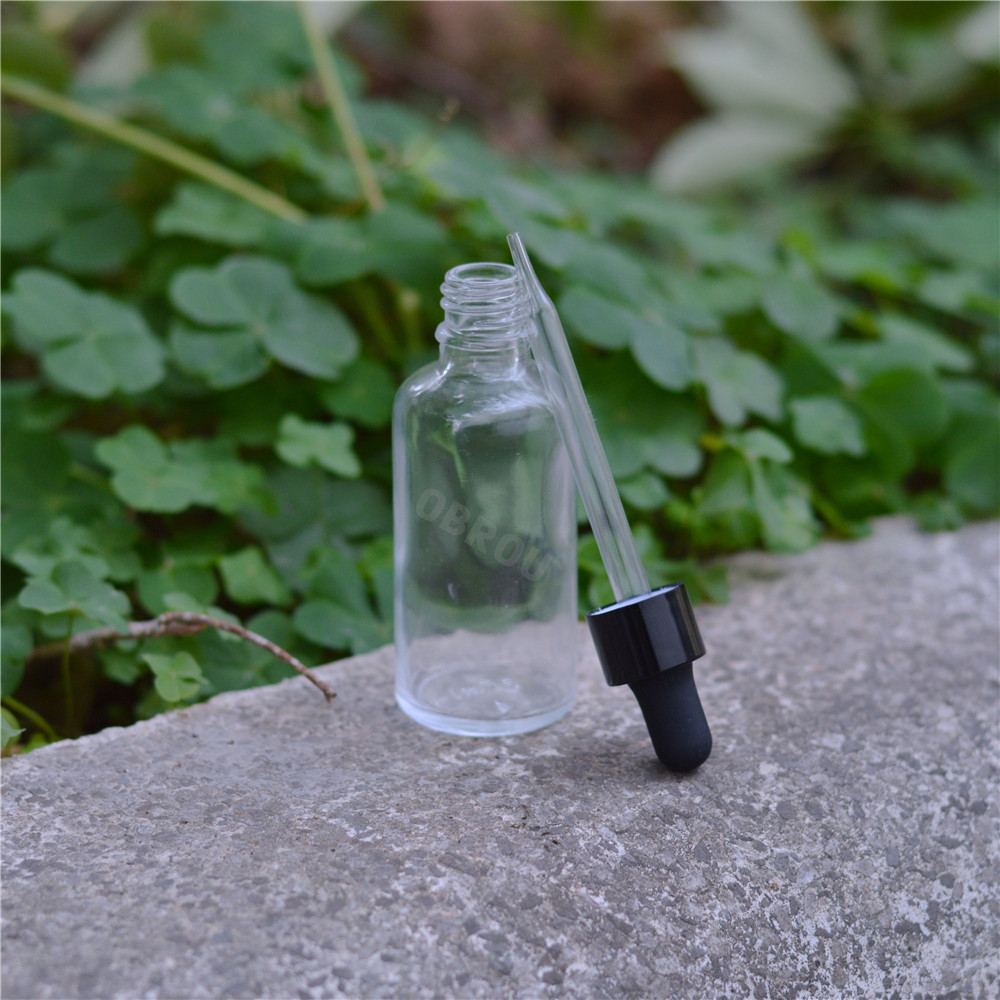 5ml 10ml glass clear/amber essential oil bottle 30 ml 50ml glass dropper bottle with gold cap for aroma perfume oil