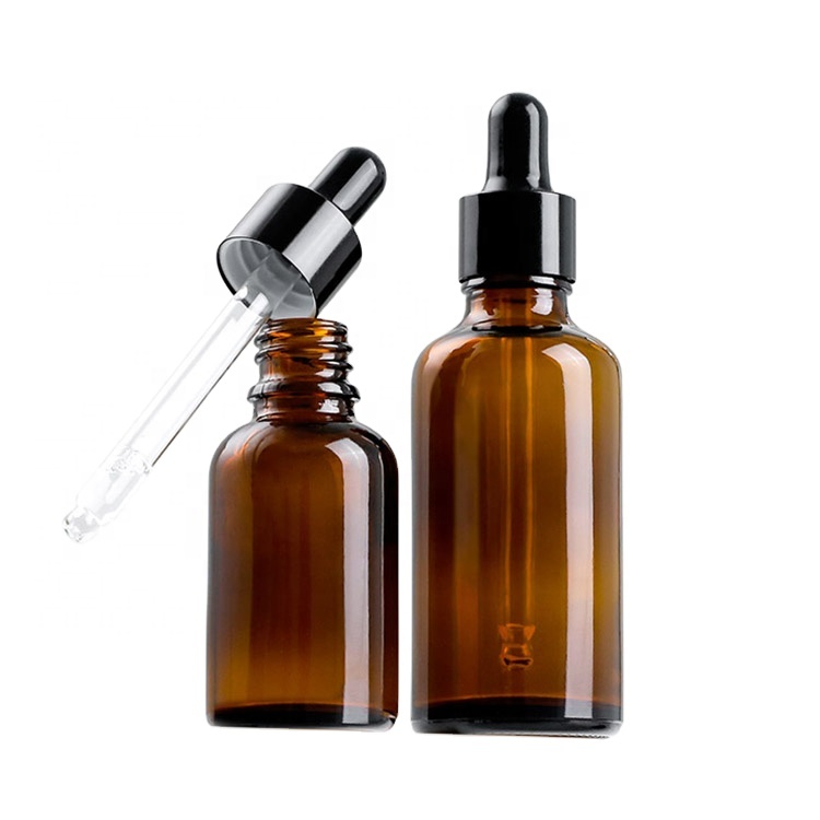 5ml 10ml glass clear/amber essential oil bottle 30 ml 50ml glass dropper bottle with gold cap for aroma perfume oil