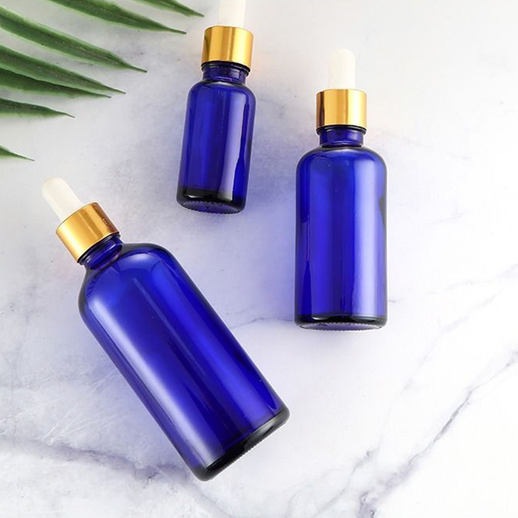 5ml 10ml glass clear/amber essential oil bottle 30 ml 50ml glass dropper bottle with gold cap for aroma perfume oil