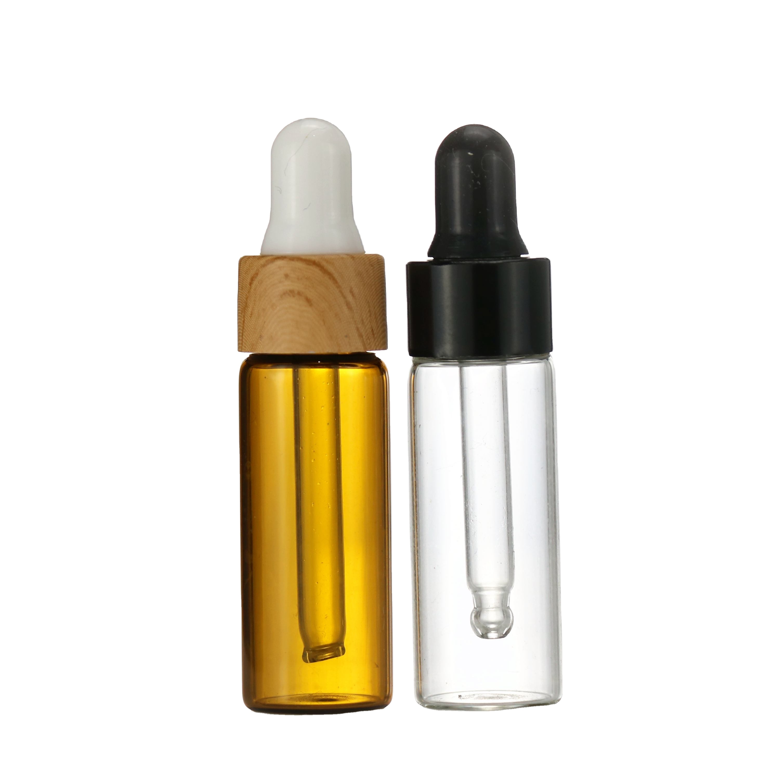 5ml 10ml glass clear/amber essential oil bottle 30 ml 50ml glass dropper bottle with gold cap for aroma perfume oil