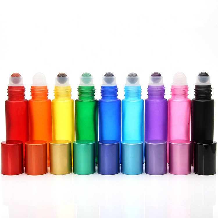 5ml 10ml   glass  gradient color roll on bottle  eye cream  perfume roller  bottles