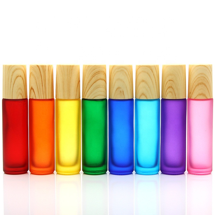 5ml 10ml glass gradient color roll on bottle eye cream perfume roller bottles