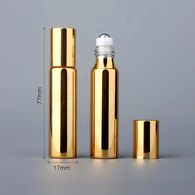 5ml 10ml glass roll-on perfume bottle 10ml UV glass roll on bottle with metal roller ball