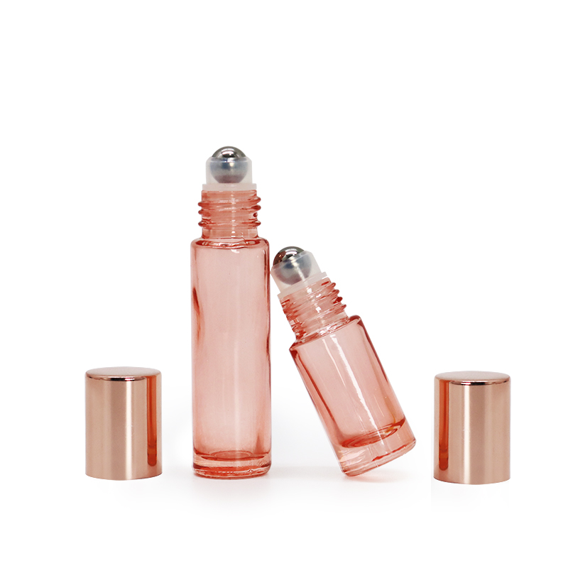 5ml 10ml perfume oil bottles rose gold lids glass cosmetic packing victoria secret pink