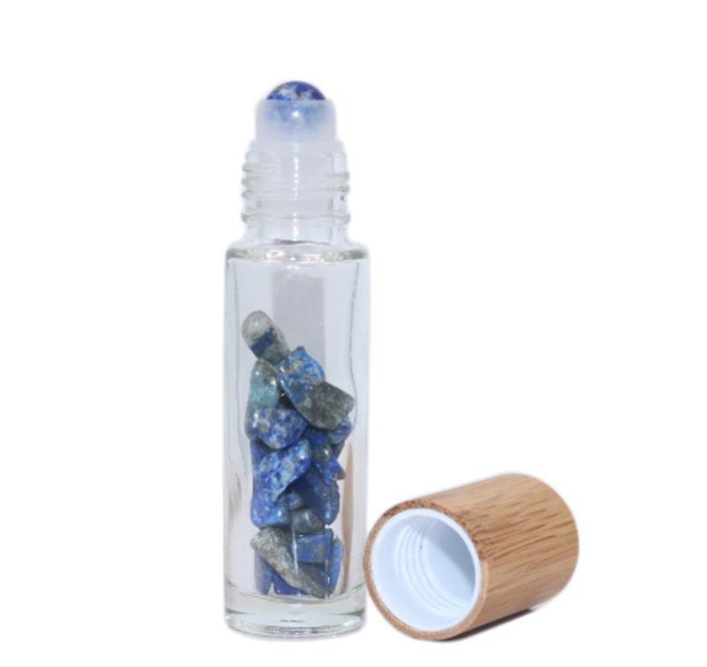 5ml 10ml pink green gemstone glass roll-on bottle bottle for essential oil perfume