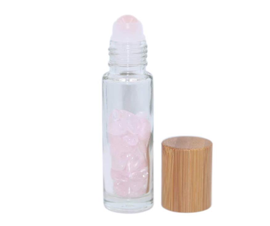 5ml 10ml pink green gemstone glass roll-on bottle bottle for essential oil perfume