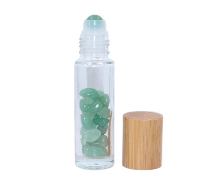 5ml 10ml pink green gemstone glass roll-on bottle bottle for essential oil perfume