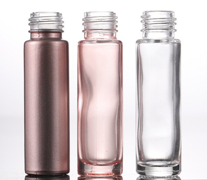 5ml 10ml rose Gold glass roll on bottle with glass roller and cap