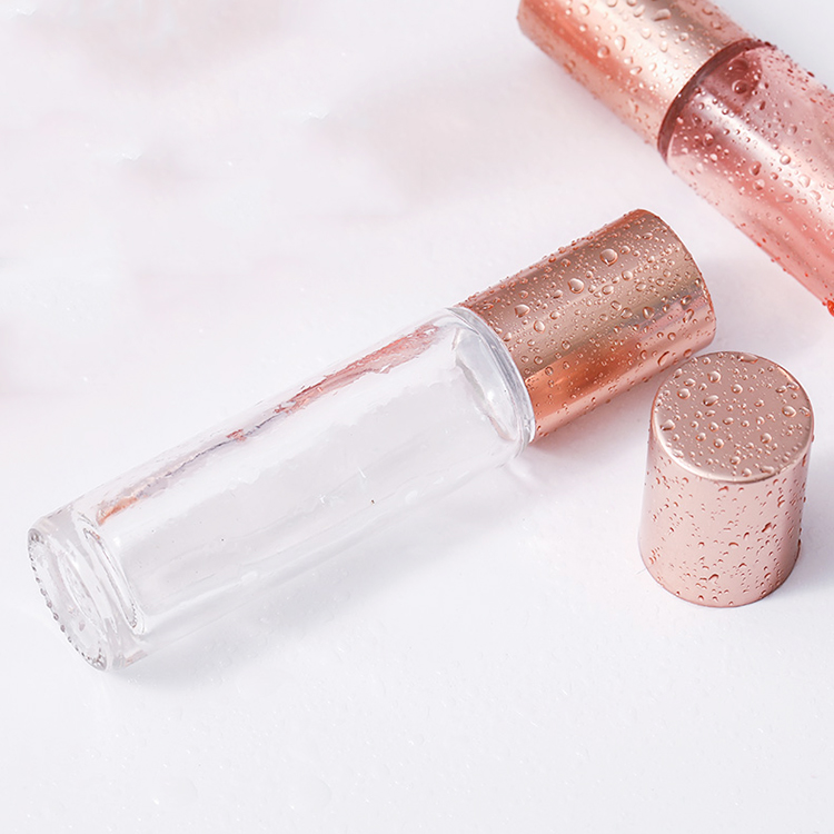 5ml 10ml rose gold Glass Bottle Botellas For Perfume Essential Oils Cosmetic Empty Roller Ball Bottles