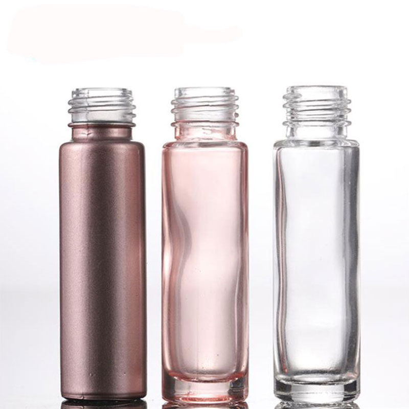 5ml 10ml rose gold color glass roll on bottles 1/3. oz perfume bottle, essential oil roller bottle with rose golden lid