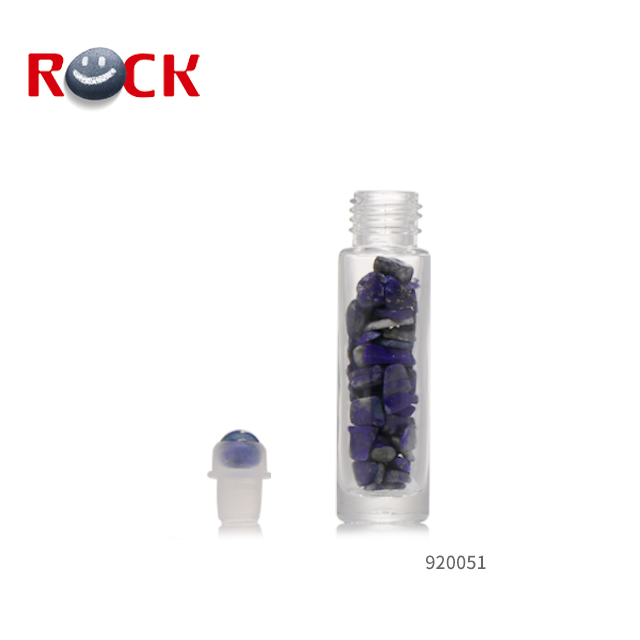 5ml 10ml thick glass essential oil roll on bottles with gemstones roller ball