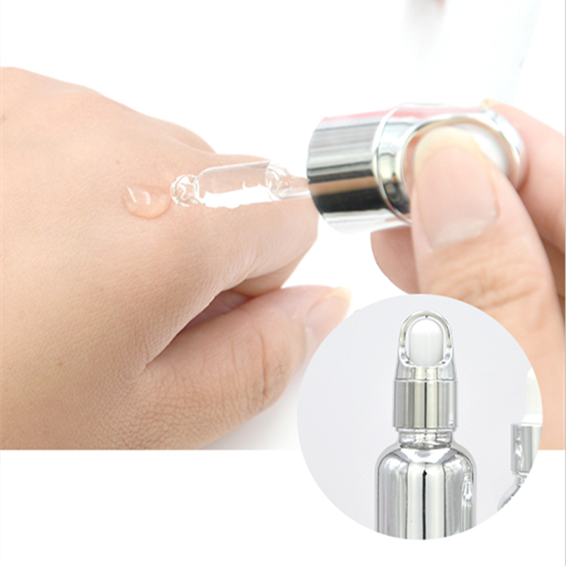 5ml 10ml15ml20ml30ml50ml100ml electroplated silver essential oil bottle perfume spray bottle press emulsion glass bottle