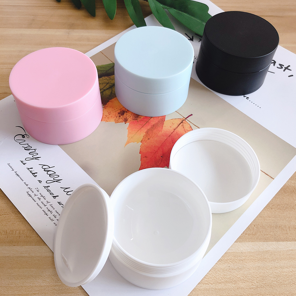 5ml 15g 20g 30g 50g empty sample cute colorful cosmetic jar Skin care cream container matte white blue pink black PP Plastic jar