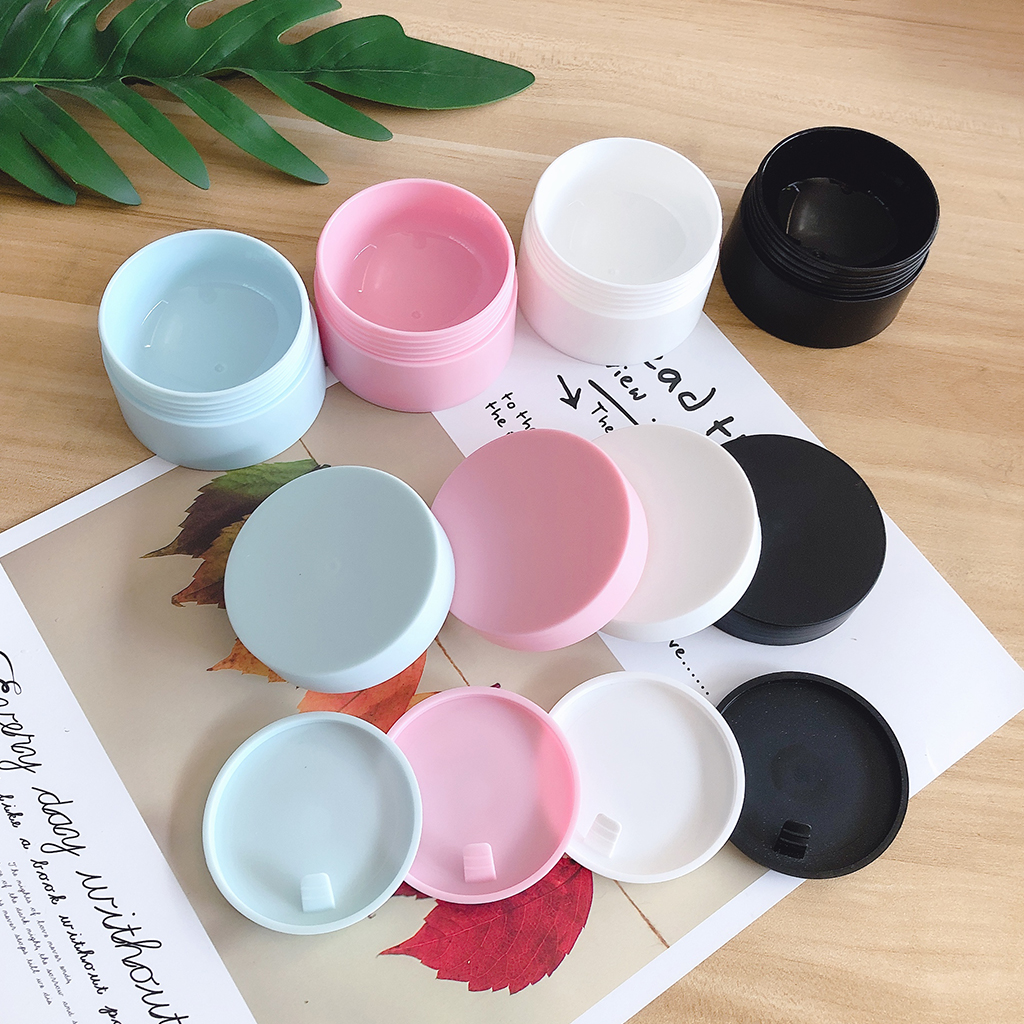 5ml 15g 20g 30g 50g empty sample cute colorful cosmetic jar Skin care cream container matte white blue pink black PP Plastic jar