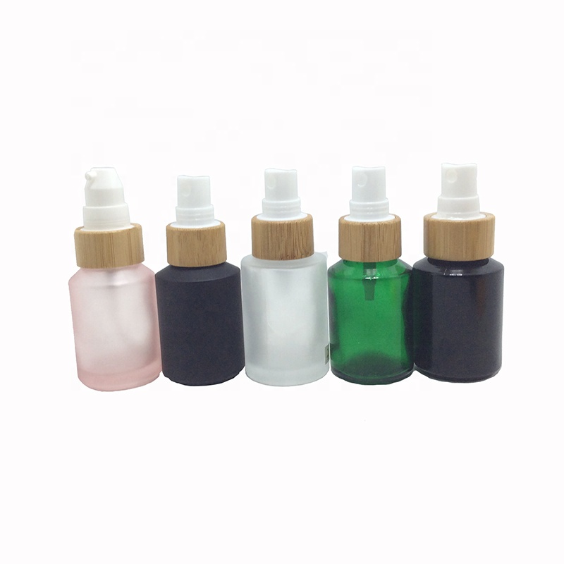5ml 15ml 20ml 30ml 50ml Glass Bamboo Dropper Frosted Amber Essential Oil Bottle with Child Resistant Cap