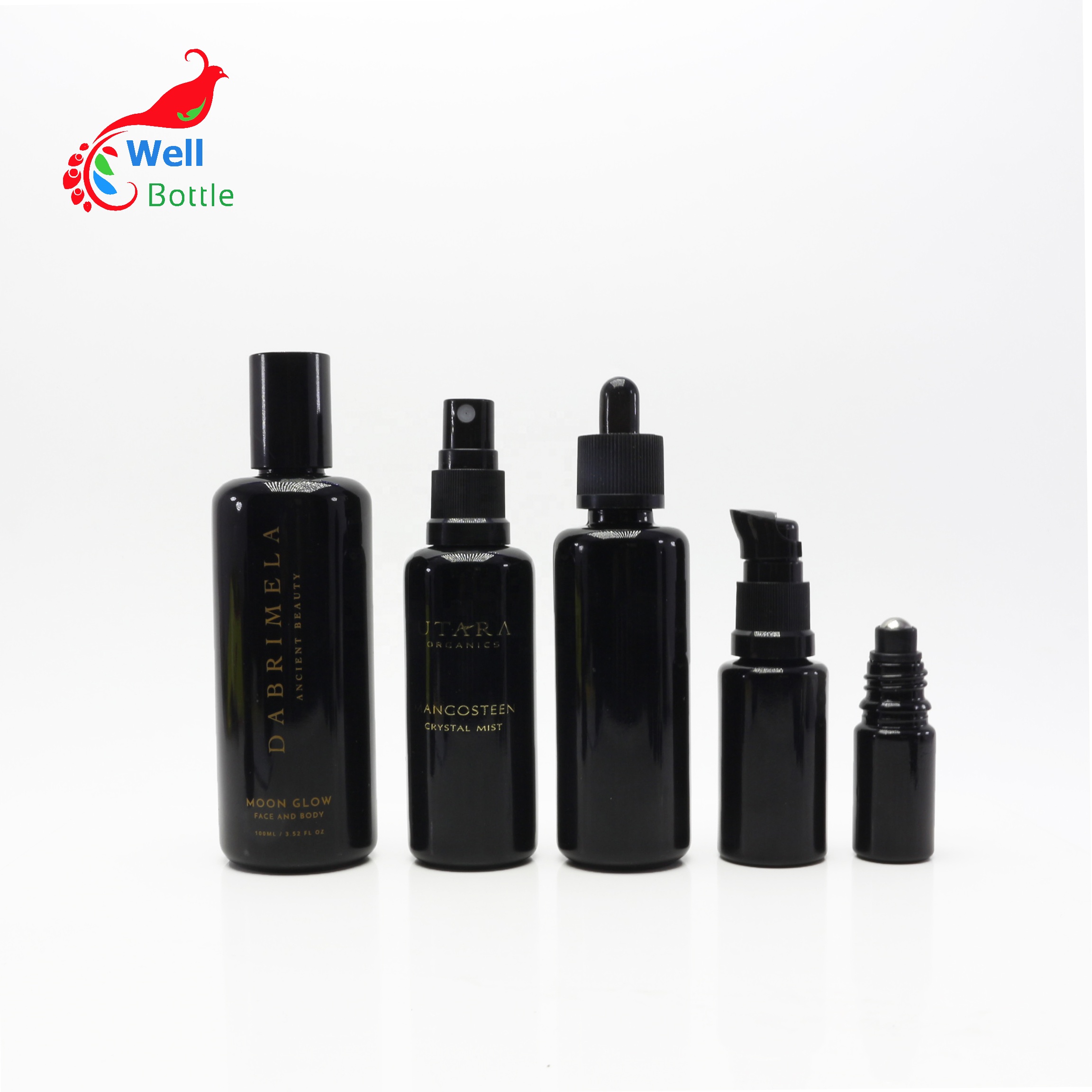 5ml 15ml 30ml 50ml 100ml 120ml 200ml black violet glass dropper bottles uv lotion glass container for cosmetic CBD oil V-033E