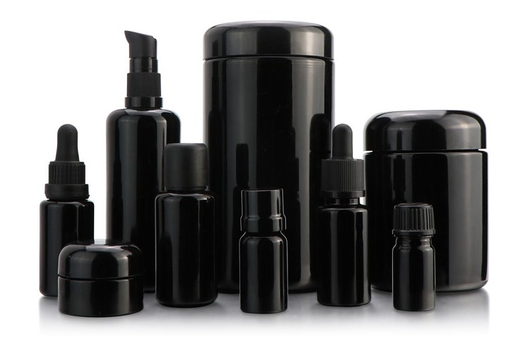 5ml 15ml 30ml 50ml 100ml 150ml 200ml 250ml black Dark violet glass essential oil lotion cosmetic bottle and jar