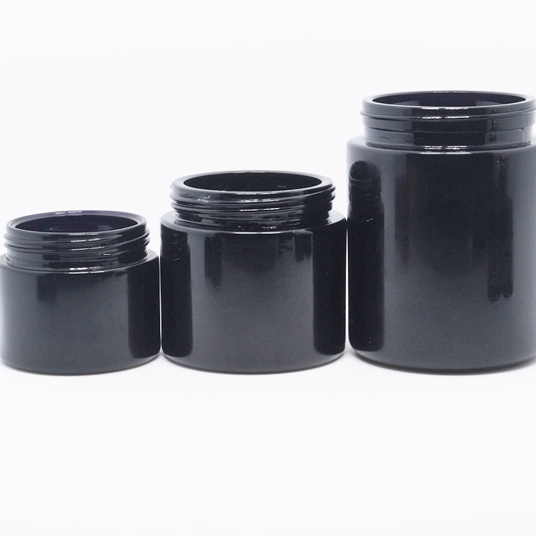 5ml 15ml 30ml 50ml 100ml 150ml 200ml 250ml dark violet glass jar glass bottle with plastic lid metal lid