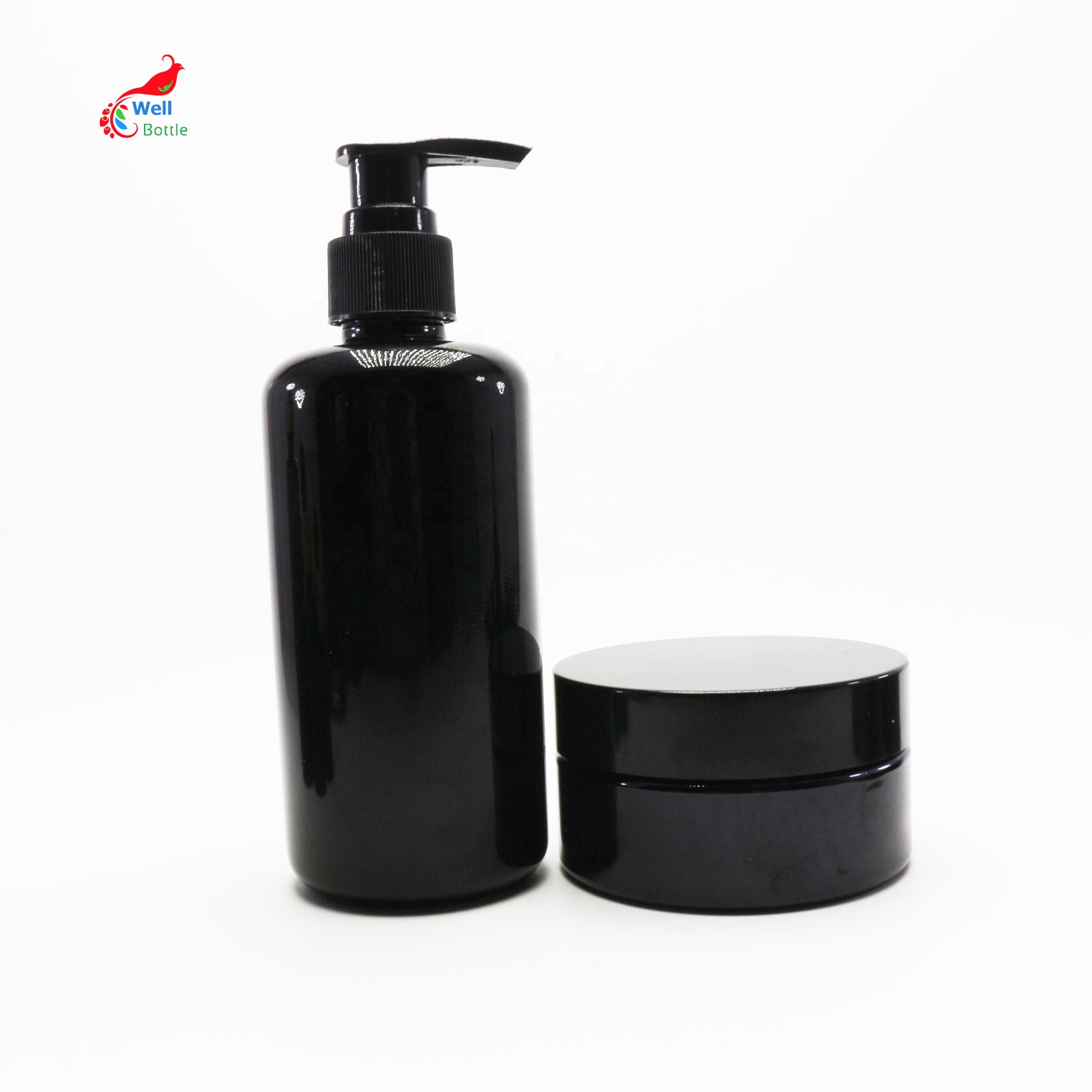 5ml 15ml 30ml 50ml 100ml Dark violet glass essential oil lotion cosmetic bottle and jarVJ-273D