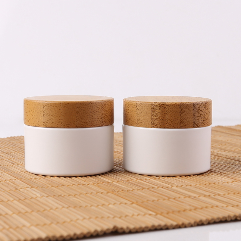 5ml 15ml 30ml 50ml 100ml Natural Cream Cosmetic Bamboo Wood Jar With Bamboo Lid For Face Body Cream