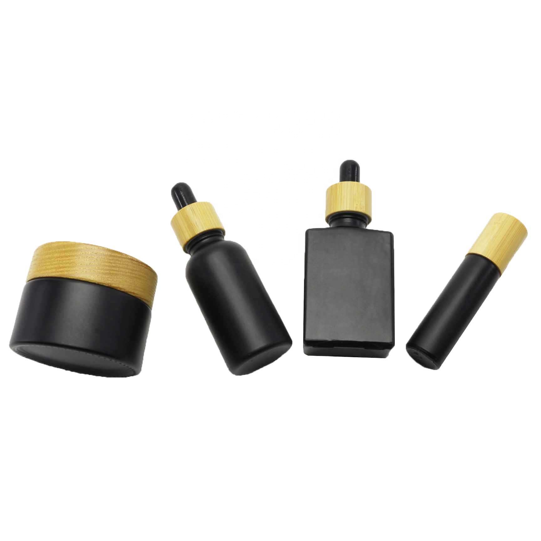5ml 15ml 30ml 50ml 100ml glass container with bamboo lid for glass jar BJ-02Q