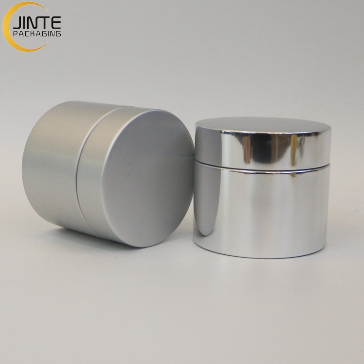 5ml 15ml 30ml 50ml Cosmetic Aluminum Container Matte Sliver Jar With PP Jar Inside For Cream