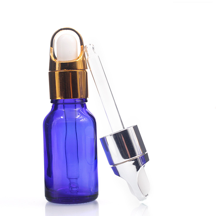 5ml 15ml 30ml Cobalt Blue Colored Dropper Empty Cosmetic Glass Bottle For Eliquid Essential Oil