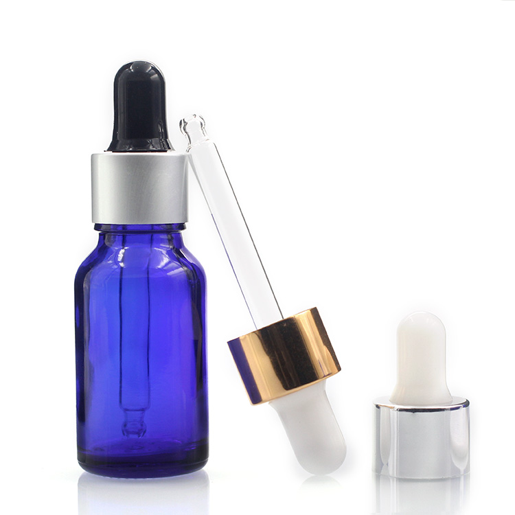 5ml 15ml 30ml Cobalt Blue Colored Dropper Empty Cosmetic Glass Bottle For Eliquid Essential Oil